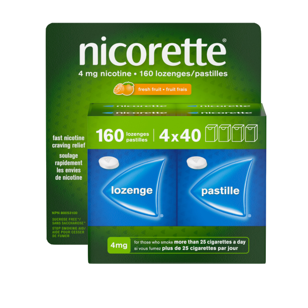 Nicorette Nicotine Lozenge, fresh fruit, 160 lozenges, 4mg
