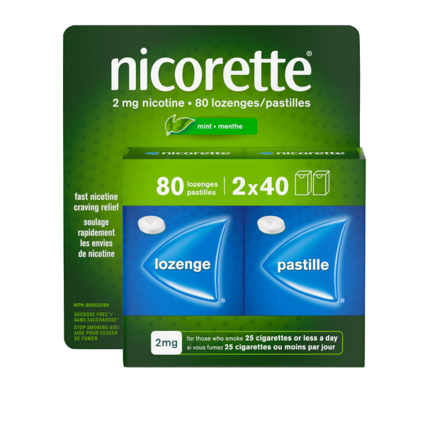 Nicorette Nicotine Lozenge, mint, 80 lozenges, 2mg