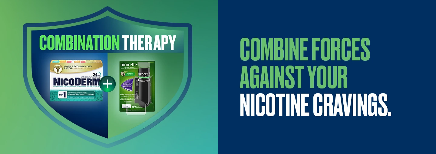 Quit Smoking Combination Therapy with NICODERM Patch & NICORETTE QuickMist
